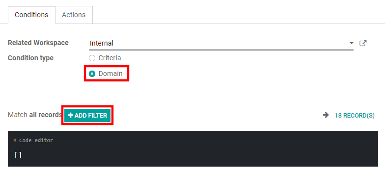 Activating the domain condition type in Juniper Documents