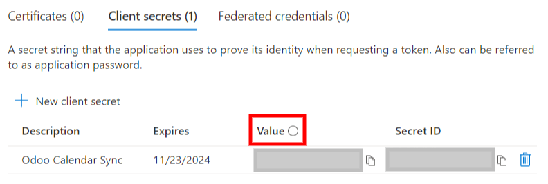 The "Client Secret" token to be copied from Microsoft to Juniper.