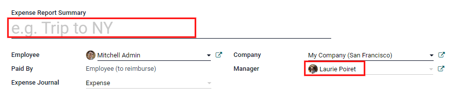 Enter a short description and select a manager for the report.