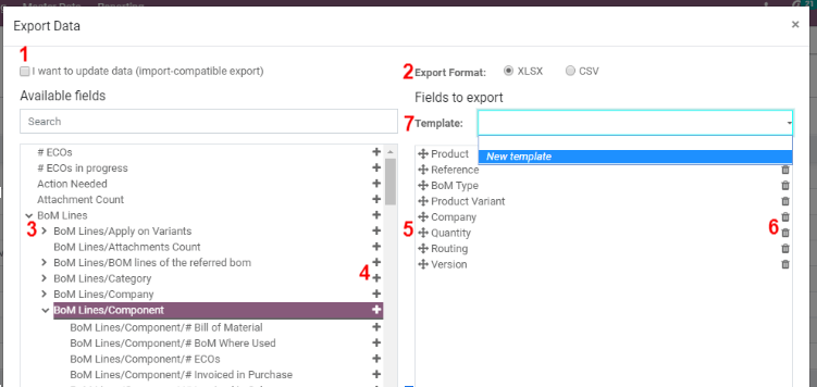 overview of all the options to take into account when exporting data in Juniper