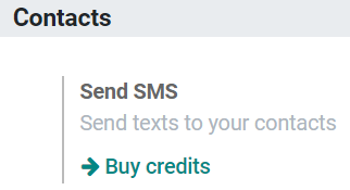 Buying credits for SMS Marketing in Juniper settings.