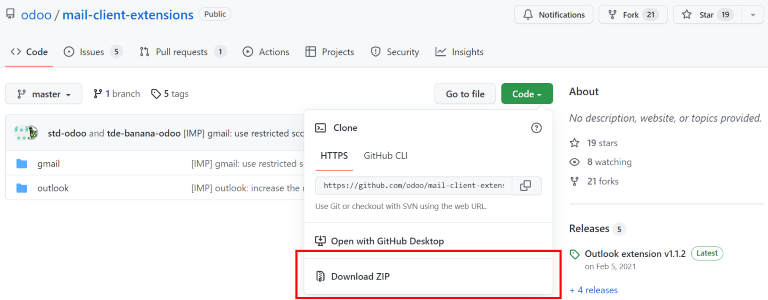 Download the ZIP file from the Juniper GitHub repository for Mail Plugins.