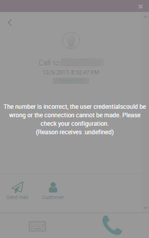 "Incorrect Number" error message in the Juniper softphone