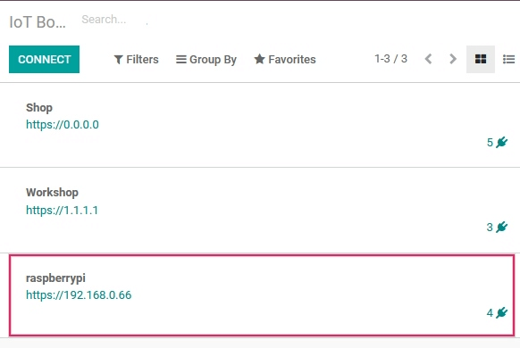 The IoT box has been successfully configured on the Juniper database.