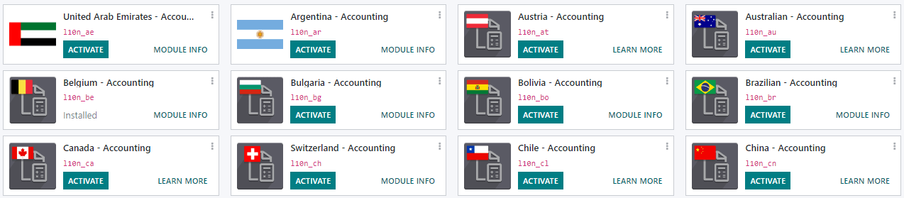 Install the appropriate module as fiscal localization package in Juniper Accounting.