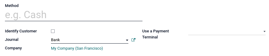 Creating a new payment method for a POS.