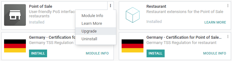 Upgrading Juniper Point of Sale from the Apps dashboard