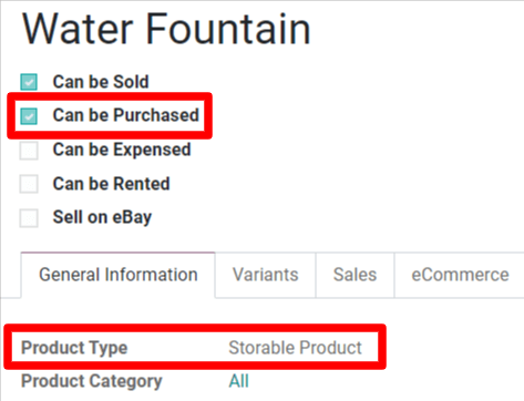 Configure a product for reordering in Juniper.