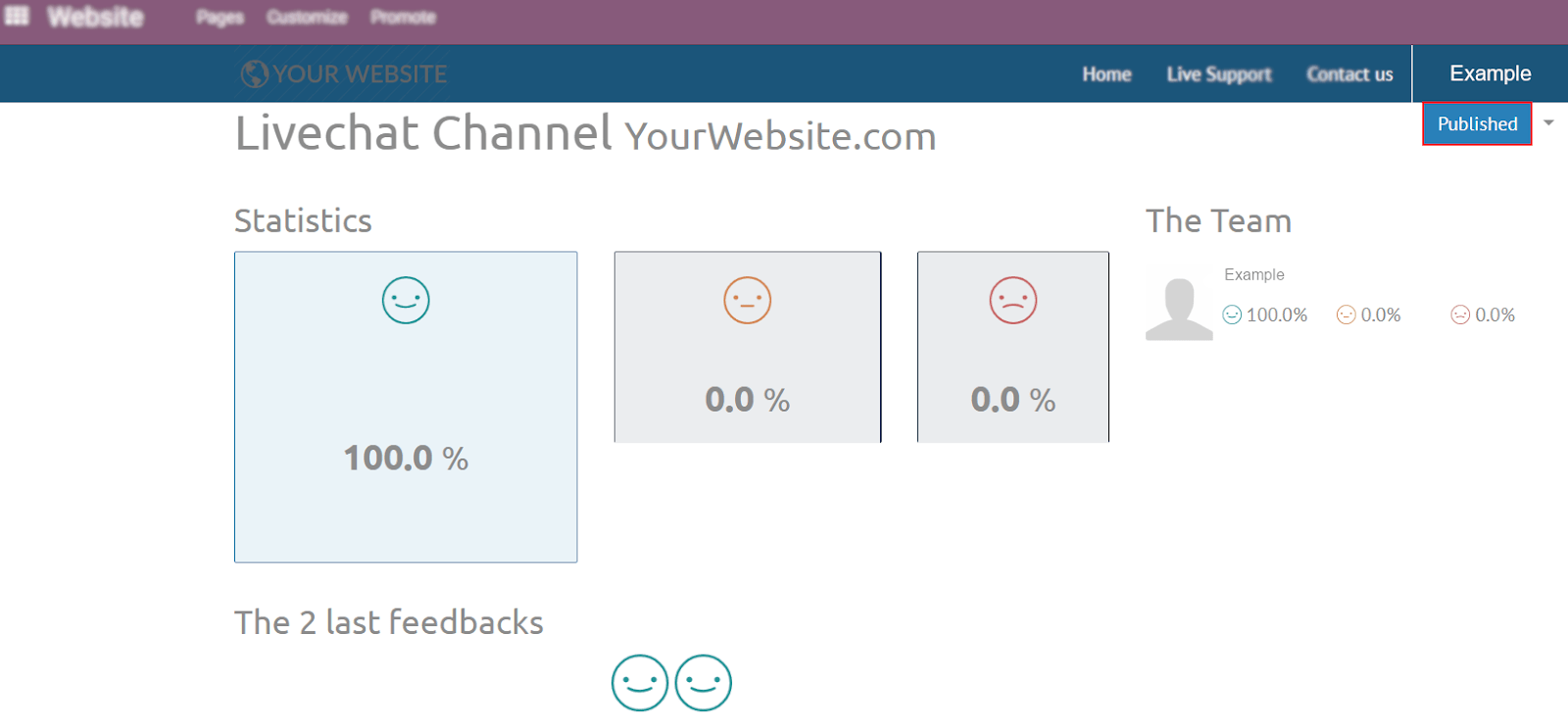 View of the public ratings in the website for Juniper Live Chat