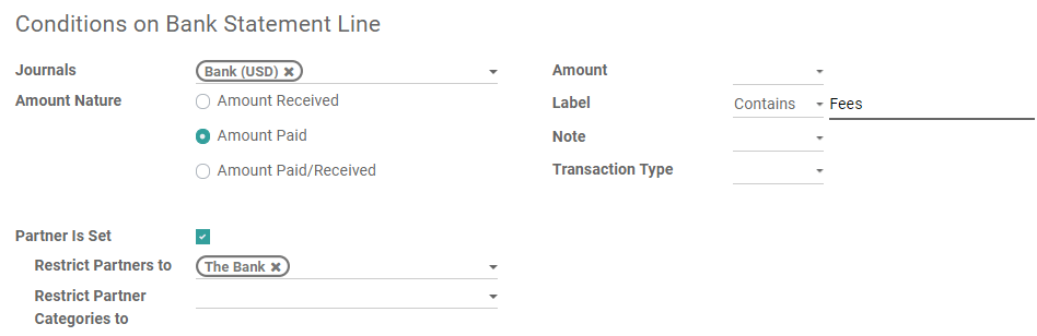 Conditions for the reconciliation model to be applied in Juniper Accounting.