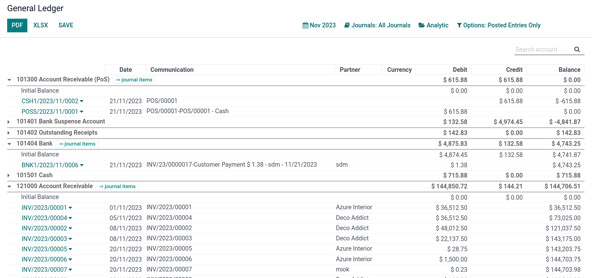 General Ledger report in Juniper.