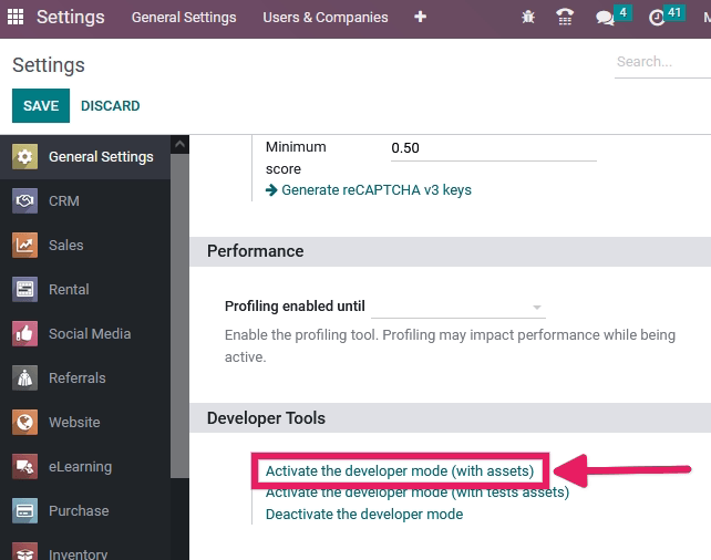 Overview of the debug options under settings in Juniper.