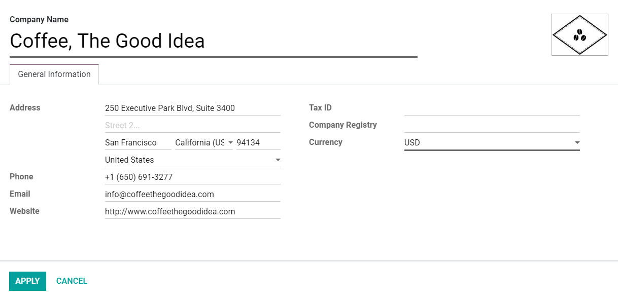 Add your company's details in Juniper Accounting and Juniper Invoicing