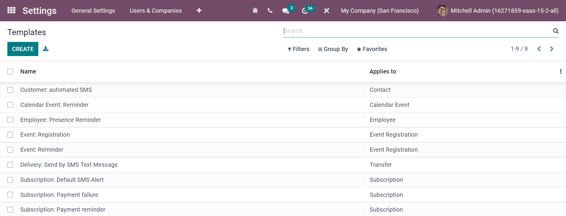 The SMS Templates page in Juniper is available after enabling developer mode in the General Settings