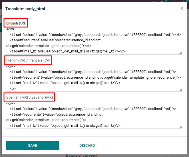 Translation of the body of the Appointment Booked template.