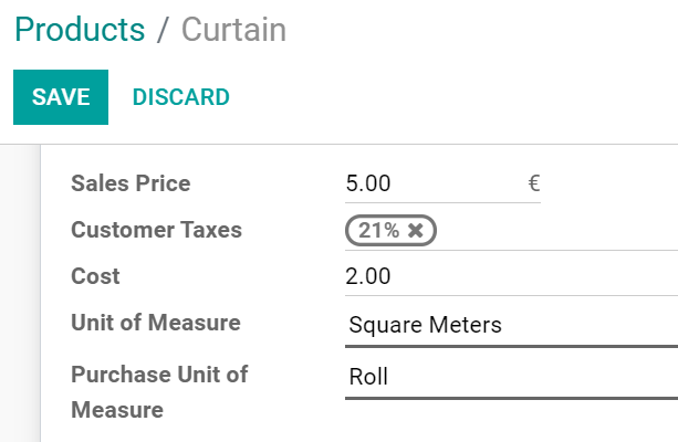 Set a product's units of measure using your own units in Juniper Purchase