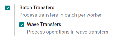 View of Juniper Inventory app settings to enable the wave transfers option.